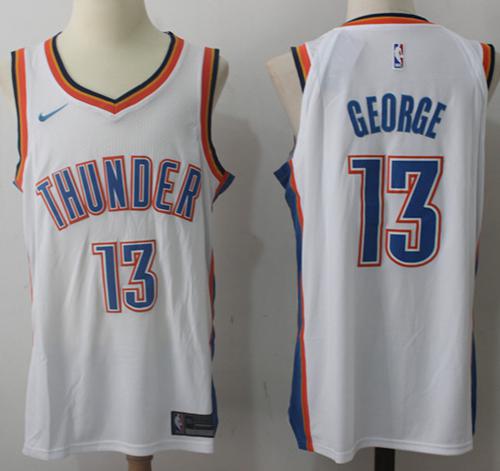 Nike Thunder #13 Paul George White Stitched NBA Jersey Nike Thunder #13 Paul George White Stitched NBA Jersey