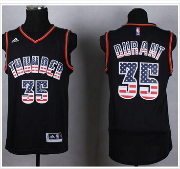 Oklahoma City Thunder #35 Kevin Durant Black USA Flag Fashion Stitched NBA Jersey Oklahoma City Thunder #35 Kevin Durant Black USA Flag Fashion Stitched NBA Jersey