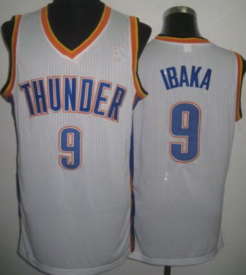 Oklahoma City Thunder #9 Serge Ibaka White Revolution 30 NBA Jerseys Oklahoma City Thunder #9 Serge Ibaka White Revolution 30 NBA Jerseys