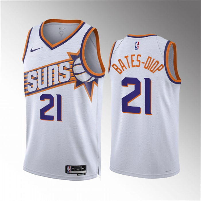 Men's Phoenix Suns #21 Keita Bates-Diop White Association Edition Stitched Basketball Jersey Men's Phoenix Suns #21 Keita Bates-Diop White Association Edition Stitched Basketball Jersey