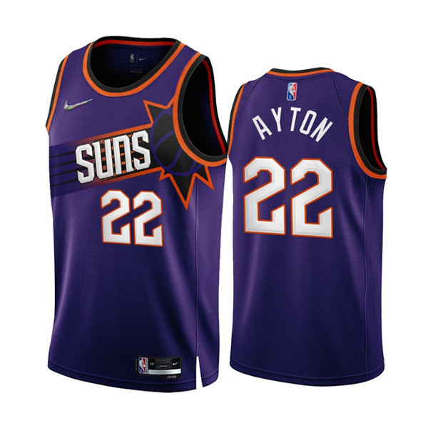Men's Phoenix Suns #22 Deandre Ayton 2022 23 Purple 75th Anniversary Icon Edition Stitched Jersey Men's Phoenix Suns #22 Deandre Ayton 2022 23 Purple 75th Anniversary Icon Edition Stitched Jersey