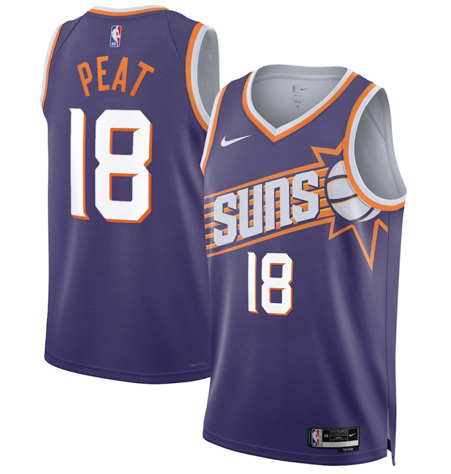 Men's Phoenix Suns #18 Koa Peat Purple 2026 Draft Icon Edition Stitched Basketball Jersey