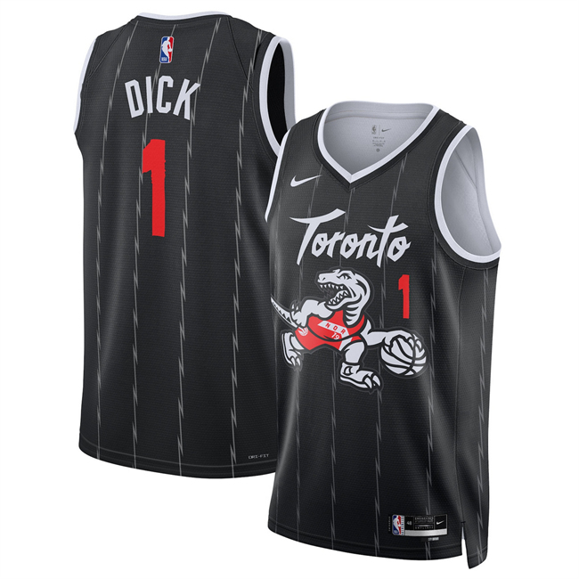 Men's Toronto Raptors #1 Gradey Dick Black 2025 26 City Edition Stitched Basketball Jersey Men's Toronto Raptors #1 Gradey Dick Black 2025 26 City Edition Stitched Basketball Jersey