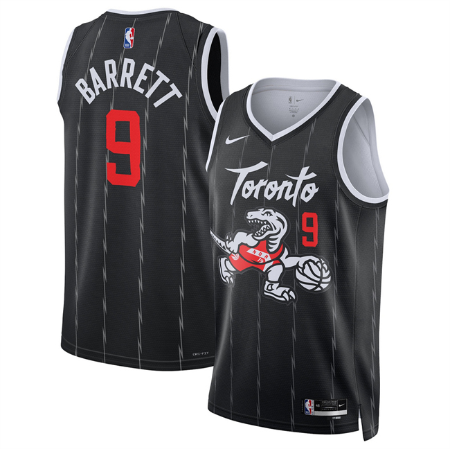 Men's Toronto Raptors #9 RJ Barrett Black 2025 26 City Edition Stitched Basketball Jersey Men's Toronto Raptors #9 RJ Barrett Black 2025 26 City Edition Stitched Basketball Jersey