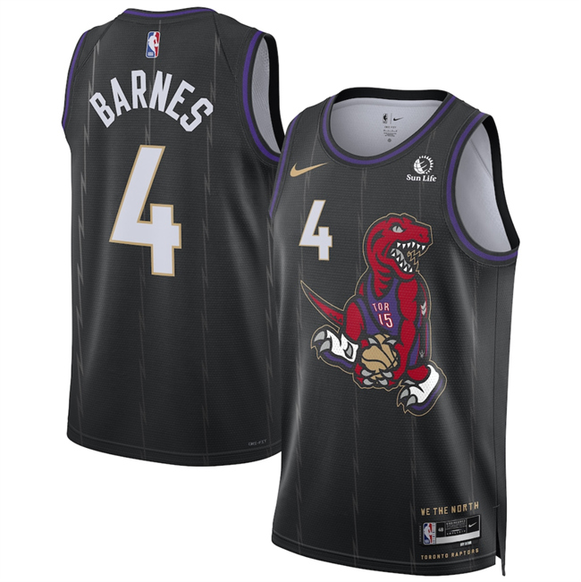 Men's Toronto Raptors #4 Scottie Barnes Black 2024 25 City Edition Stitched Basketball Jersey Men's Toronto Raptors #4 Scottie Barnes Black 2024 25 City Edition Stitched Basketball Jersey