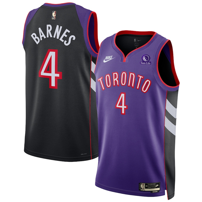 Men's Toronto Raptors #4 Scottie Barnes Purple 2024 25 Classic Edition Swingman Stitched Basketball Jersey Men's Toronto Raptors #4 Scottie Barnes Purple 2024 25 Classic Edition Swingman Stitched Basketball Jersey