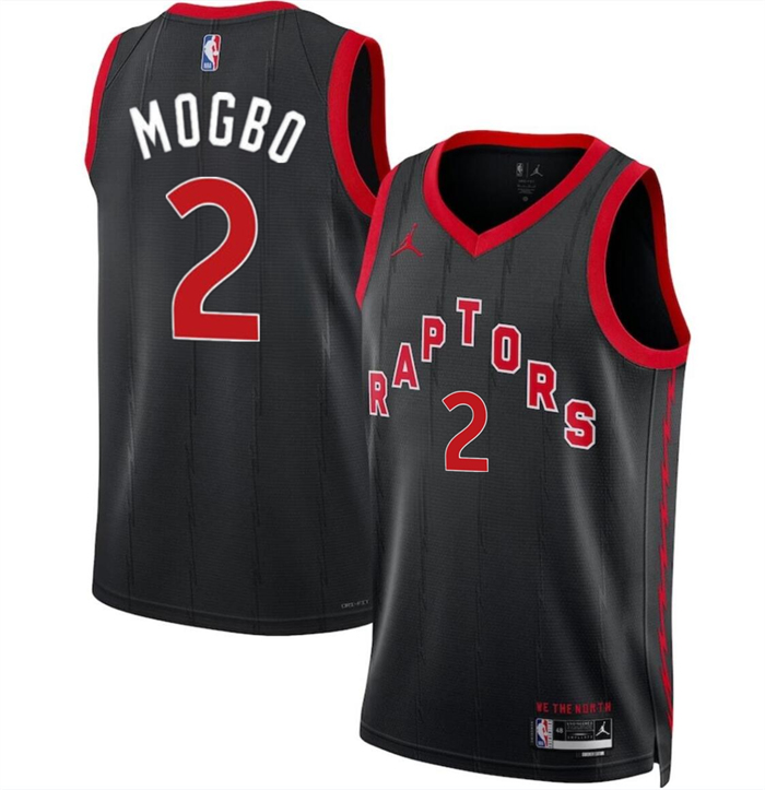 Men's Toronto Raptors #2 Jonathan Mogbo Black 2024 Draft Statement Edition Stitched Basketball Jersey Men's Toronto Raptors #2 Jonathan Mogbo Black 2024 Draft Statement Edition Stitched Basketball Jersey