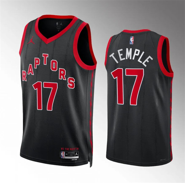 Men's Toronto Raptors #17 Garrett Temple Black Statement Edition Stitched Basketball Jersey Men's Toronto Raptors #17 Garrett Temple Black Statement Edition Stitched Basketball Jersey
