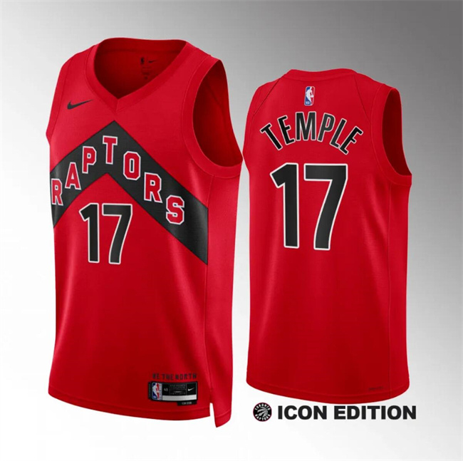 Men's Toronto Raptors #17 Garrett Temple Red Icon Edition Stitched Basketball Jersey Men's Toronto Raptors #17 Garrett Temple Red Icon Edition Stitched Basketball Jersey