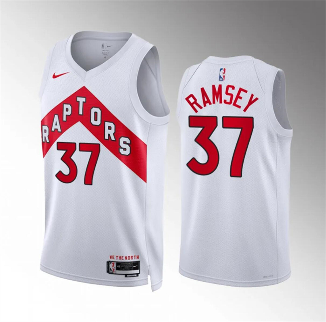 Men's Toronto Raptors #37 Jahmi'us Ramsey White Association Edition Stitched Basketball Jersey Men's Toronto Raptors #37 Jahmi'us Ramsey White Association Edition Stitched Basketball Jersey