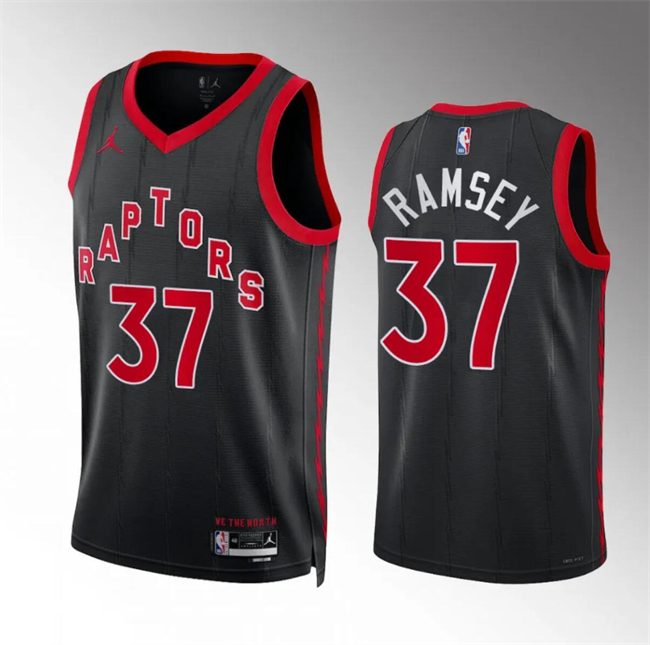 Men's Toronto Raptors #37 Jahmi'us Ramsey Black Statement Edition Stitched Basketball Jersey Men's Toronto Raptors #37 Jahmi'us Ramsey Black Statement Edition Stitched Basketball Jersey