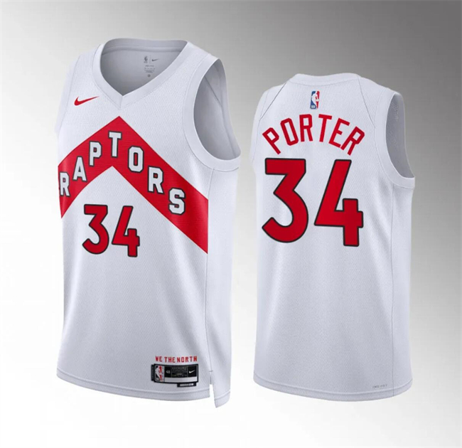 Men's Toronto Raptors #34 Jontay Porter White Association Edition Stitched Basketball Jersey Men's Toronto Raptors #34 Jontay Porter White Association Edition Stitched Basketball Jersey