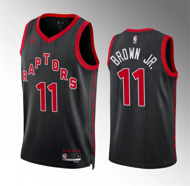 Men's Toronto Raptors #11 Bruce Brown Jr Black Statement Edition Basketball Jersey Men's Toronto Raptors #11 Bruce Brown Jr Black Statement Edition Basketball Jersey