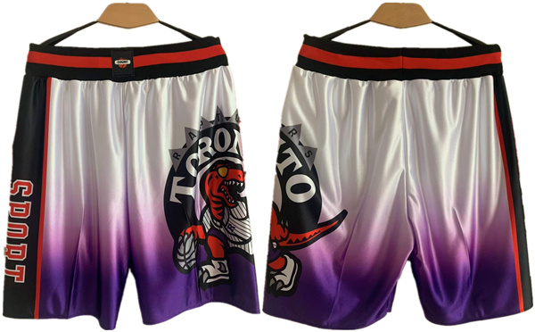 Men's Toronto Raptors White Purple Shorts (Run Small) Men's Toronto Raptors White Purple Shorts (Run Small)