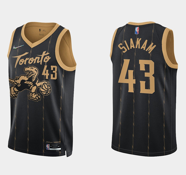 Men's Toronto Raptors #43 Pascal Siakam 2021 22 City Edition Black 75th Anniversary Swingman Stitched Basketball Jersey Men's Toronto Raptors #43 Pascal Siakam 2021 22 City Edition Black 75th Anniversary Swingman Stitched Basketball Jersey