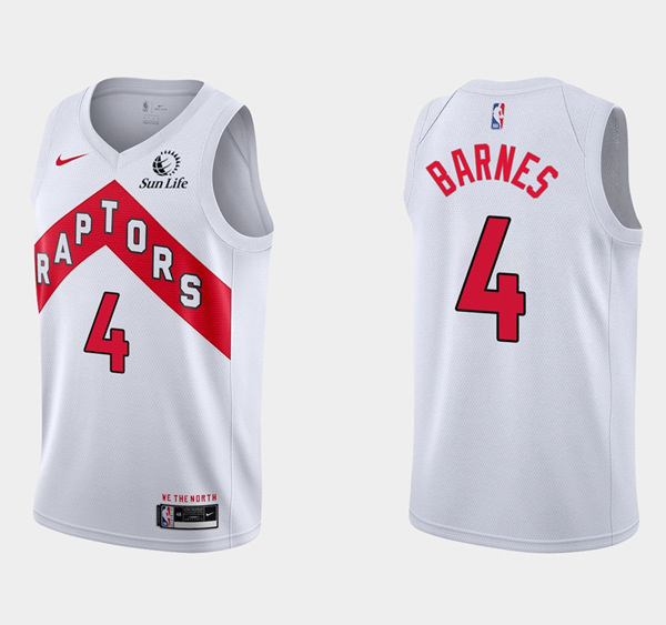 Men's Toronto Raptors #4 Scottie Barnes White Association Edition Stitched Basketball Jersey Men's Toronto Raptors #4 Scottie Barnes White Association Edition Stitched Basketball Jersey