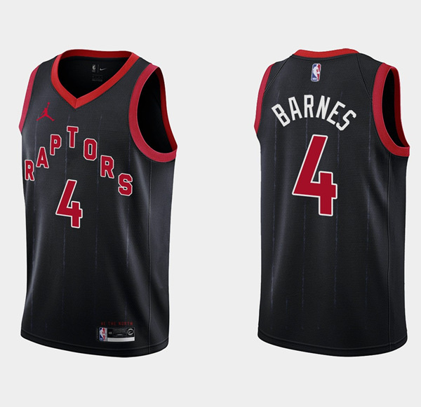 Men's Toronto Raptors #4 Scottie Barnes Black Statement Edition Stitched Basketball Jersey Men's Toronto Raptors #4 Scottie Barnes Black Statement Edition Stitched Basketball Jersey