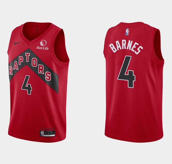 Men's Toronto Raptors #4 Scottie Barnes Red Icon Edition Stitched Basketball Jersey Men's Toronto Raptors #4 Scottie Barnes Red Icon Edition Stitched Basketball Jersey