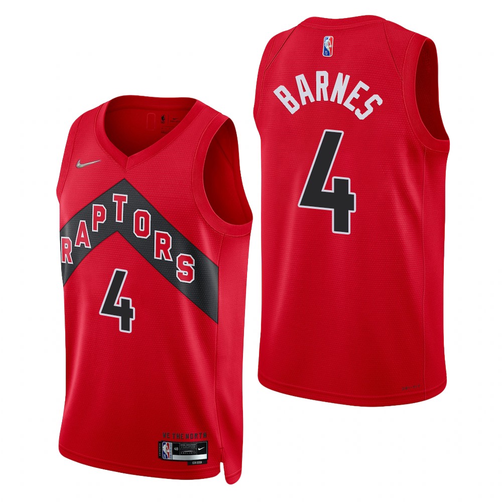Men's Toronto Raptors #4 Scottie Barnes 2021-22 75th Anniversary Diamond Icon Edition Red Swingman Jersey Men's Toronto Raptors #4 Scottie Barnes 2021-22 75th Anniversary Diamond Icon Edition Red Swingman Jersey