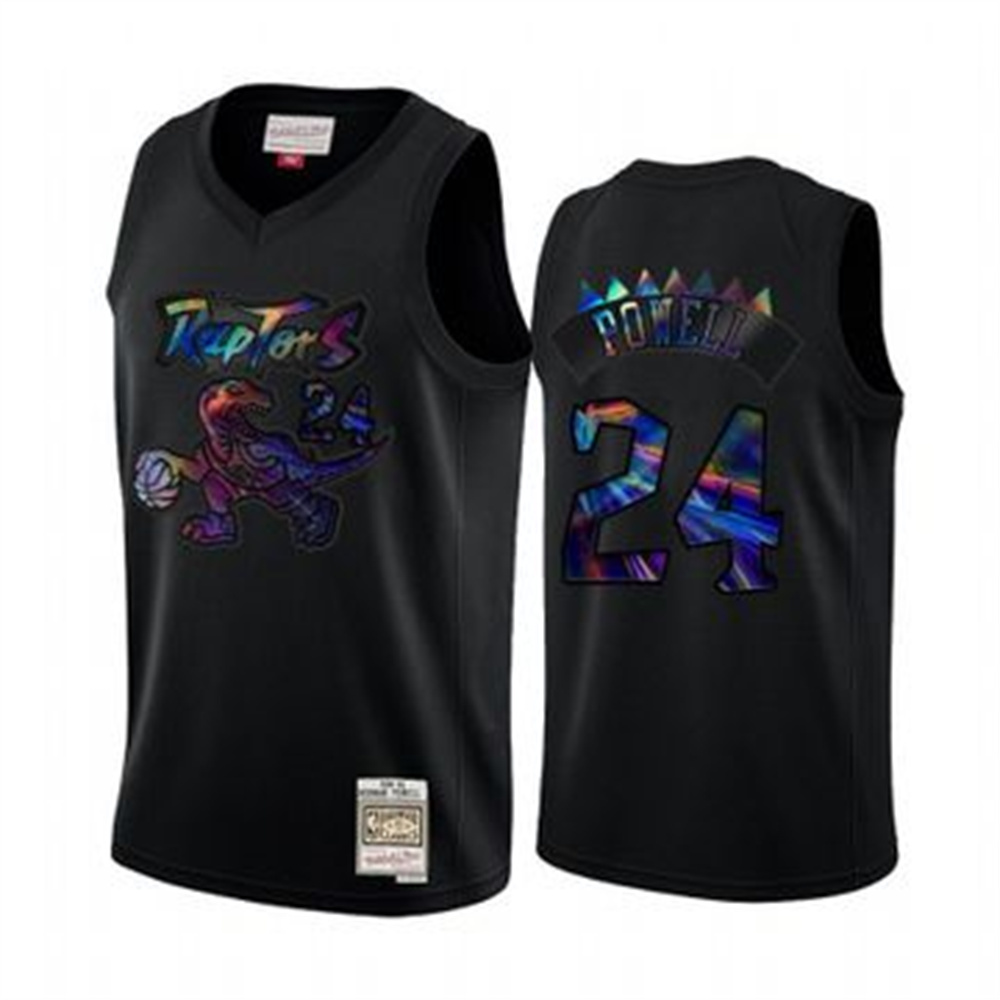Toronto Raptors #24 Norman Powell Men's Iridescent HWC Limited NBA Jersey - Black Toronto Raptors #24 Norman Powell Men's Iridescent HWC Limited NBA Jersey - Black