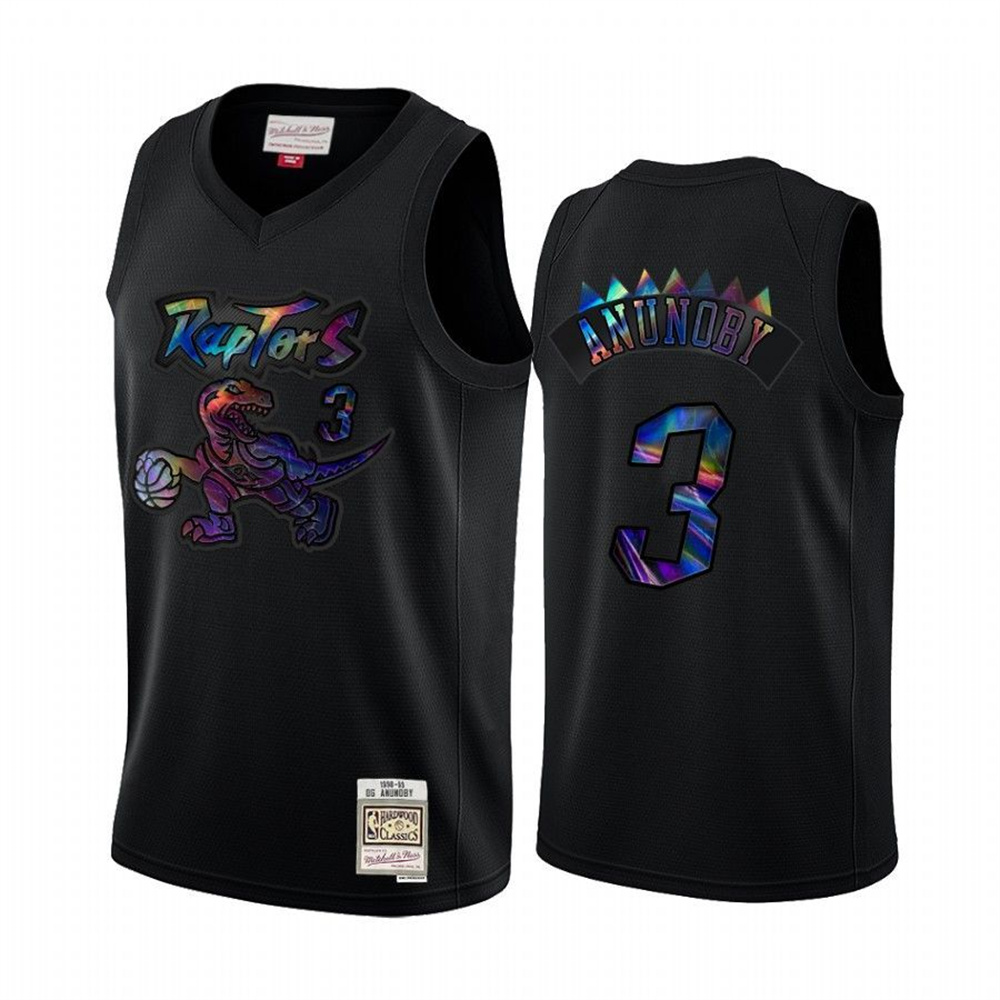 Toronto Raptors #3 OG Anunoby Men's Iridescent HWC Limited NBA Jersey - Black Toronto Raptors #3 OG Anunoby Men's Iridescent HWC Limited NBA Jersey - Black