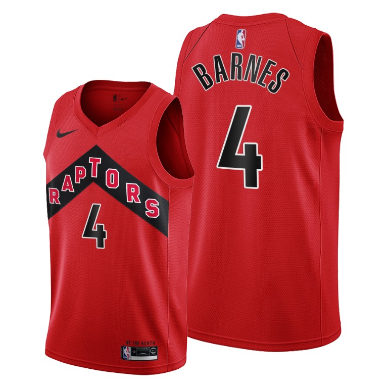 Toronto Raptors #4 Scottie Barnes Red Jersey Toronto Raptors #4 Scottie Barnes Red Jersey