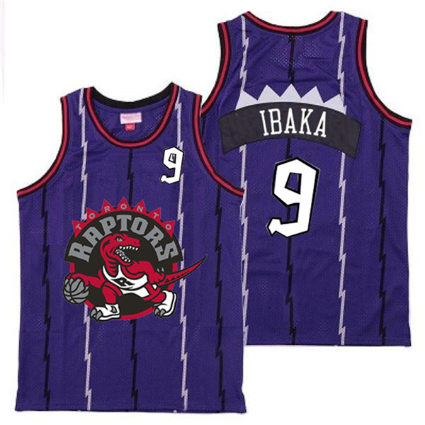 Raptors 9 Serge Ibaka Purple Big Gray Red Logo Retro Jersey 11 Raptors 9 Serge Ibaka Purple Big Gray Red Logo Retro Jersey 11
