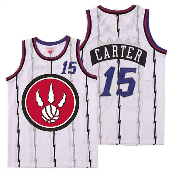 Raptors 15 Vince Carter White Red Big Logo Retro Jersey 4 Raptors 15 Vince Carter White Red Big Logo Retro Jersey 4