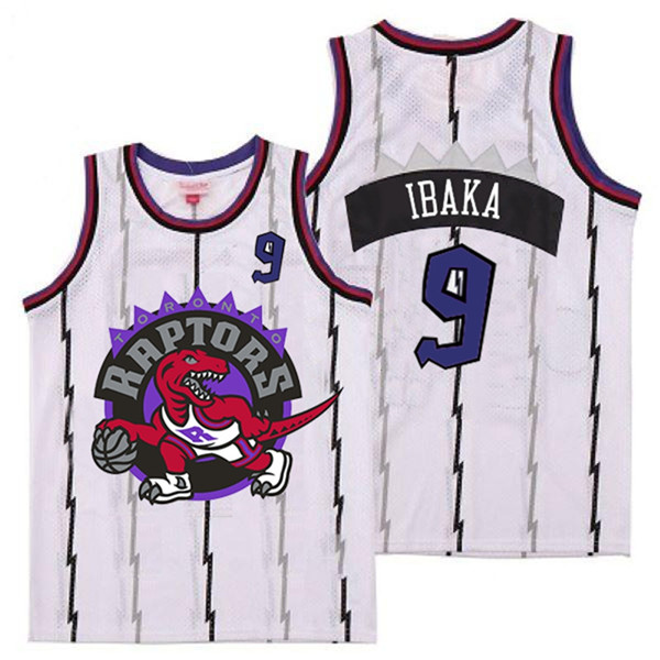 Raptors 9 Serge Ibaka White Big Logo Retro Jersey 4 Raptors 9 Serge Ibaka White Big Logo Retro Jersey 4