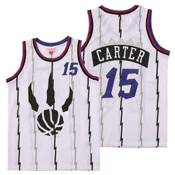 Raptors 15 Vince Carter White Throwback Jersey 1 Raptors 15 Vince Carter White Throwback Jersey 1