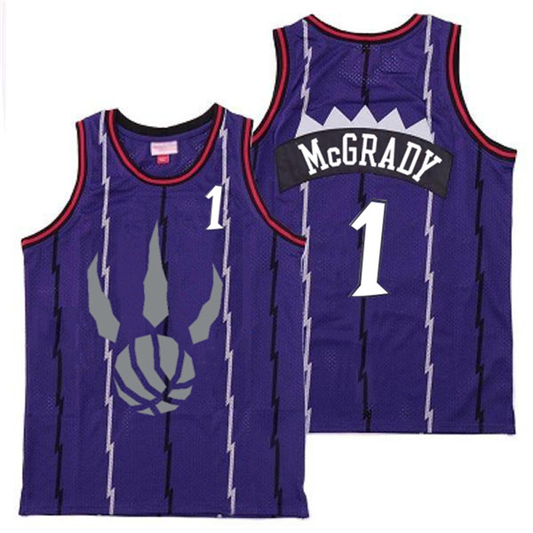 Raptors 1 Tracy McGrady Purple Gray Logo Retro Jersey 6 Raptors 1 Tracy McGrady Purple Gray Logo Retro Jersey 6