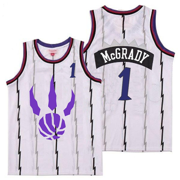 Raptors 1 Tracy McGrady White Logo Retro Jersey 5