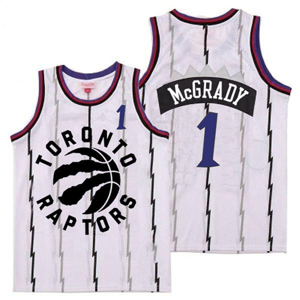 Raptors 1 Tracy McGrady White Retro Jersey 3 Raptors 1 Tracy McGrady White Retro Jersey 3