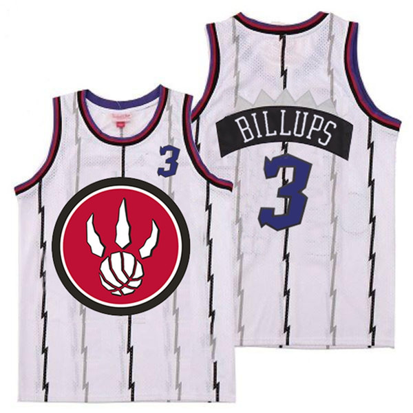 Raptors 3 Chauncey Billups White Red Big Logo Retro Jersey 3 Raptors 3 Chauncey Billups White Red Big Logo Retro Jersey 3