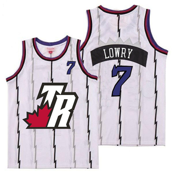 Raptors 7 Kyle Lowry White Big White TR Logo Retro Jersey 7 Raptors 7 Kyle Lowry White Big White TR Logo Retro Jersey 7