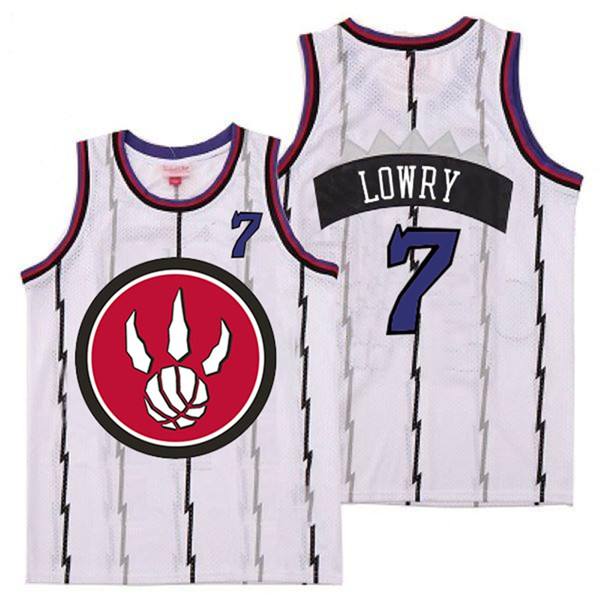 Raptors 7 Kyle Lowry White Red Big Logo Retro Jersey 4 Raptors 7 Kyle Lowry White Red Big Logo Retro Jersey 4