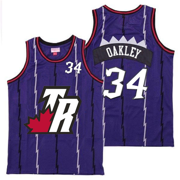 Raptors 34 Charles Oakley Purple Big White TR Logo Retro Jersey 7 Raptors 34 Charles Oakley Purple Big White TR Logo Retro Jersey 7