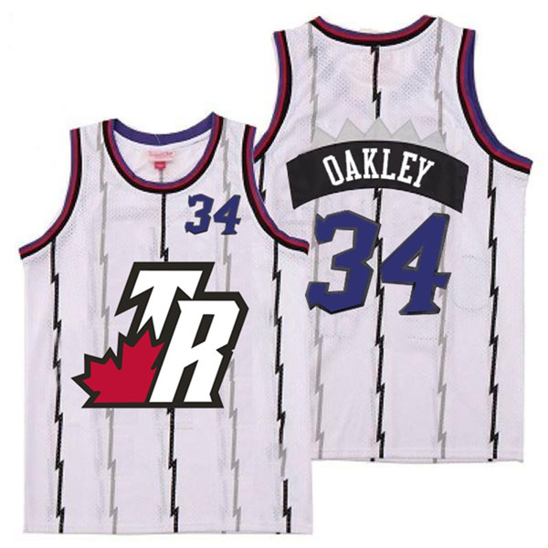 Raptors 34 Charles Oakley White Big White TR Logo Retro Jersey 7 Raptors 34 Charles Oakley White Big White TR Logo Retro Jersey 7