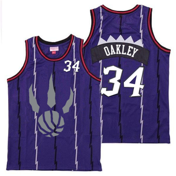 Raptors 34 Charles Oakley Purple Gray Logo Retro Jersey 6 Raptors 34 Charles Oakley Purple Gray Logo Retro Jersey 6