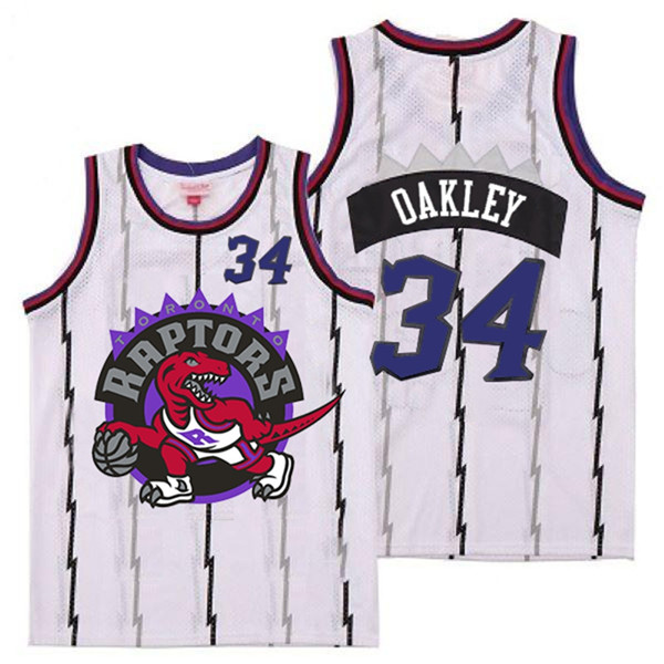 Raptors 34 Charles Oakley White Big Logo Retro Jersey 8 Raptors 34 Charles Oakley White Big Logo Retro Jersey 8