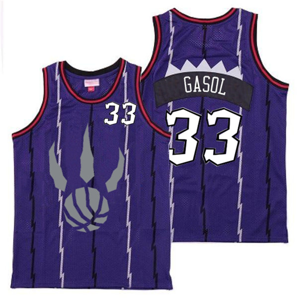 Raptors 33 Marc Gasol Purple Gray Logo Retro Jersey 6 Raptors 33 Marc Gasol Purple Gray Logo Retro Jersey 6