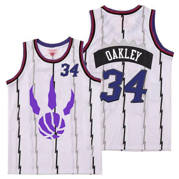Raptors 34 Charles Oakley White Logo Retro Jersey 5 Raptors 34 Charles Oakley White Logo Retro Jersey 5