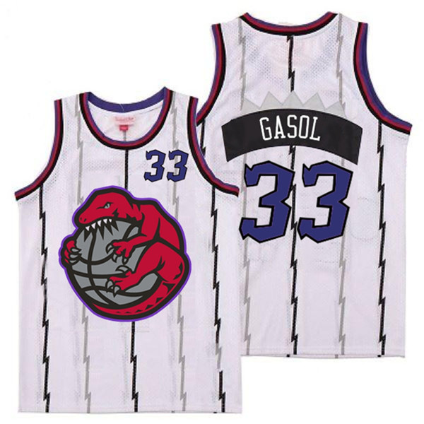 Raptors 33 Marc Gasol White Retro Jerseys 2
