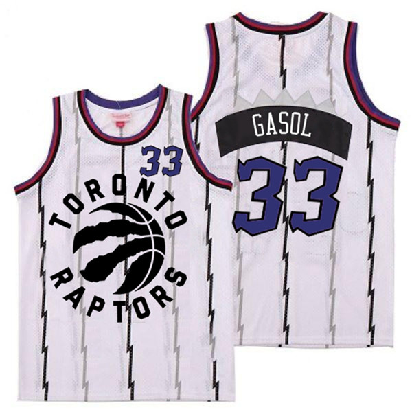 Raptors 33 Marc Gasol White Retro Jersey 3 Raptors 33 Marc Gasol White Retro Jersey 3