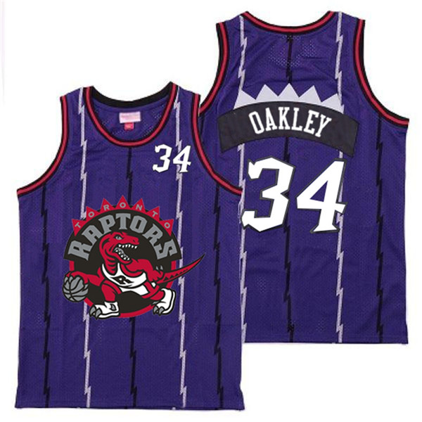 Raptors 34 Charles Oakley Purple Big Gray Red Logo Retro Jersey 10 Raptors 34 Charles Oakley Purple Big Gray Red Logo Retro Jersey 10