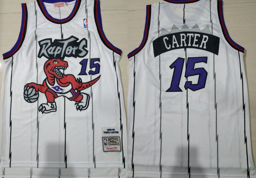 Raptors 15 Vince Cater White 1998-99 Hardwood Classics Jersey Raptors 15 Vince Cater White 1998-99 Hardwood Classics Jersey
