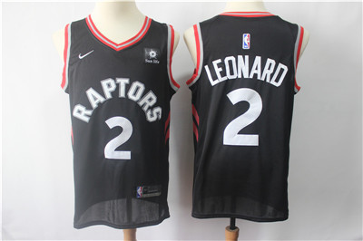 Raptors #2 Kawhi Leonard Black Nike Swingman Jersey