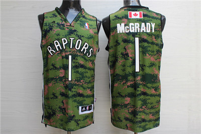 Raptors #1 Tracy McGrady Camo Canada Flag Swingman Jersey