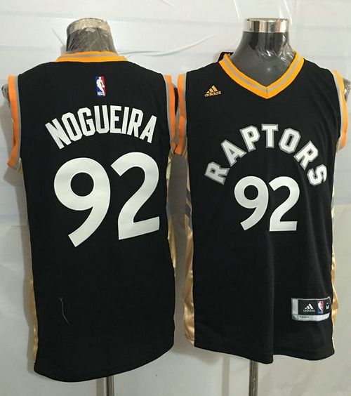 Raptors #92 Lucas Nogueira Black Gold Stitched NBA Jersey