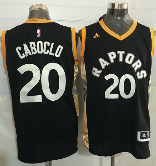Raptors #20 Bruno Caboclo Black Gold Stitched NBA Jersey Raptors #20 Bruno Caboclo Black Gold Stitched NBA Jersey